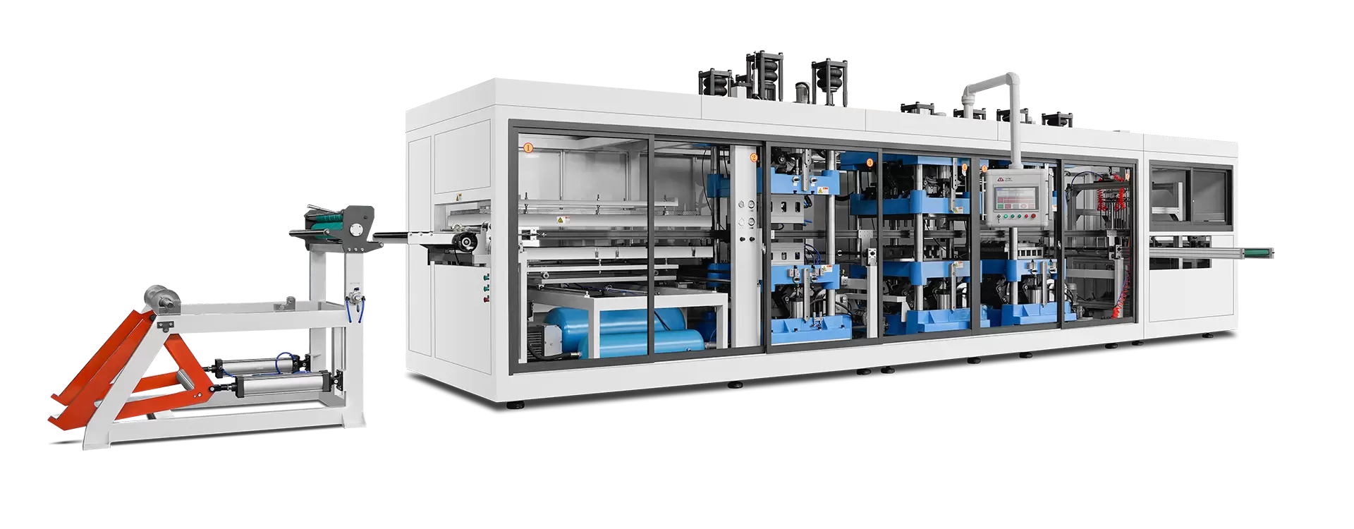 Mesin thermoforming plastik otomatis multi-stasiun Mesin thermoforming plastik otomatis multi-stasiun